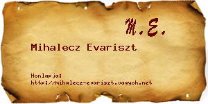 Mihalecz Evariszt névjegykártya